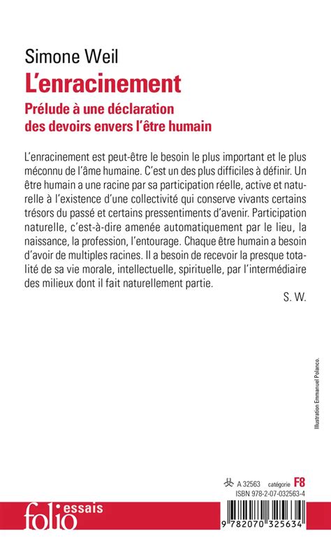 Enracinement Folio Essais English and French Edition Doc