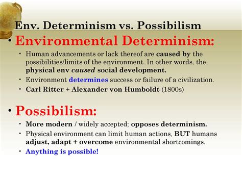 Environmental Determinism: A Case Study in Human Geography