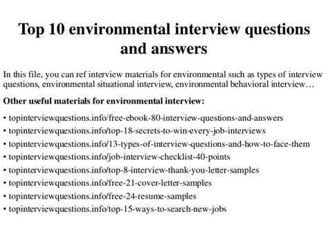 Environmental Interview Questions And Answers Doc