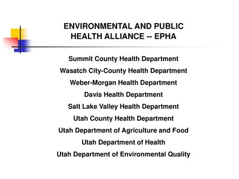 Environmental Public Health Act (EPHA)