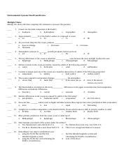 Environmental Systems Final Exam Answers Doc