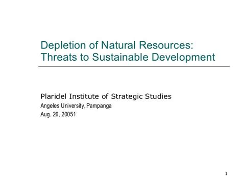 Environmental Threat Resource Depletion and Sustainable Development Reader