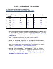 Enzyme Controlled Reactions Lab Answers PDF