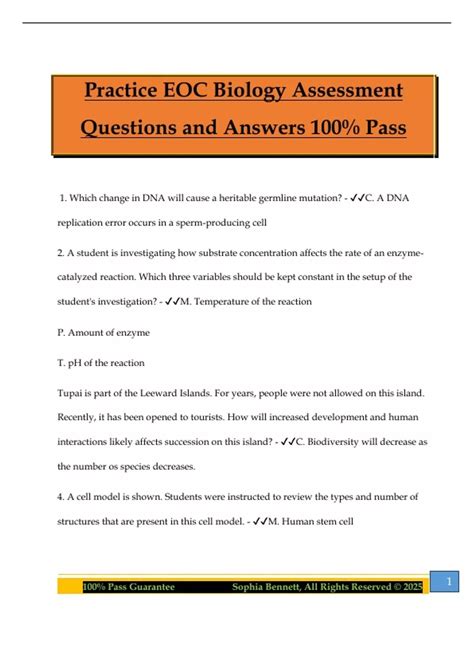 Eoc Assessment Answers Doc