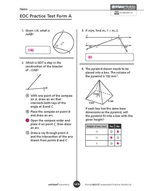 Eoc Geometry Practice Test Form A Answers PDF