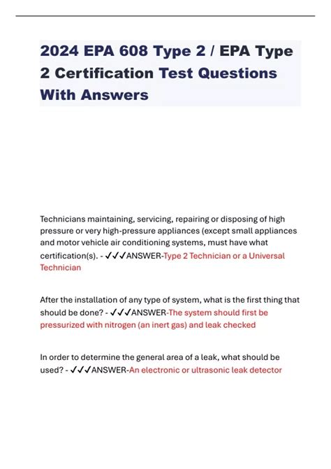 Epa Certification Test Answers Epub