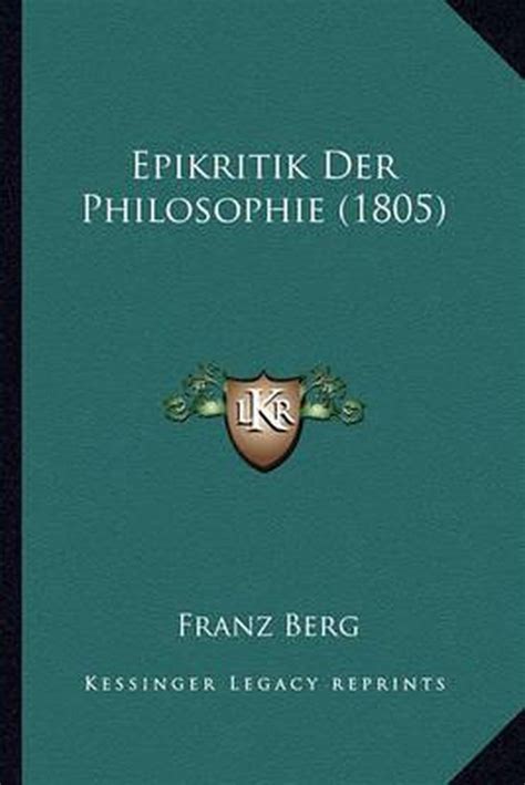 Epikritik Der Philosophie PDF