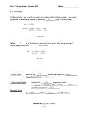 Episode 802 Chemistry Answers PDF