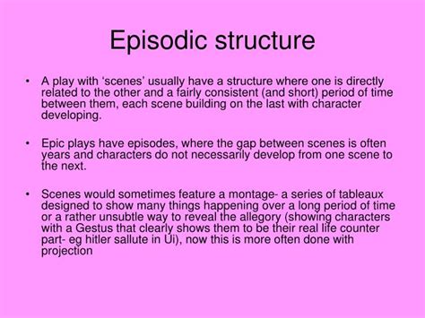 Episodic Structure: