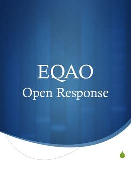 Eqao Sample Answer To An Open Response Reader