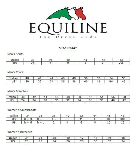 Equiline Breeches Size Chart