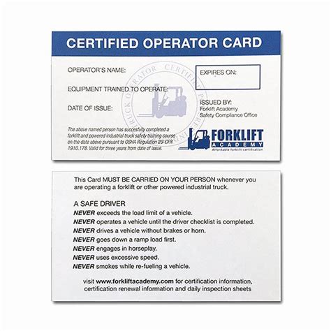 Equipment Operator Certification Cards Ebook Doc