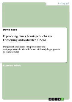 Erprobung eines Lerntagebuchs zur FÃ¶rderung individuellen Ãœbens German Edition Kindle Editon