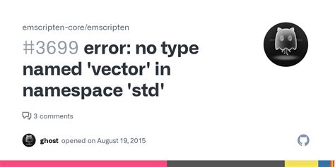 Error: No Template Named 'vector' In Namespace 'std'