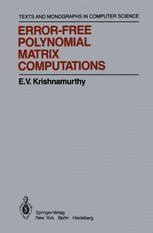 Error-Free Polynomial Matrix Computations Epub