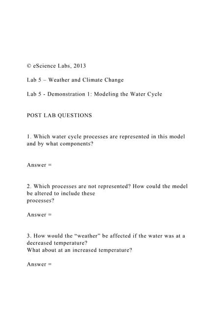 Escience Lab 5 Answers PDF