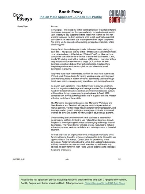 Essay 1: Applicant Insight
