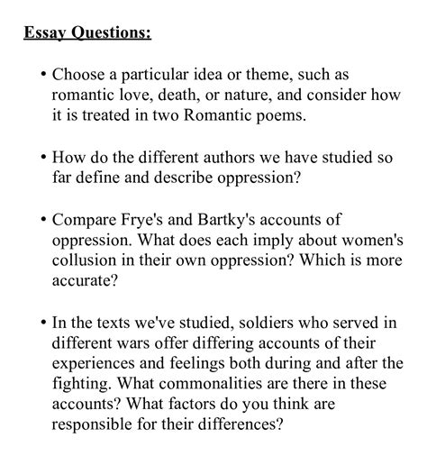 Essay Questions and Detailed Answers