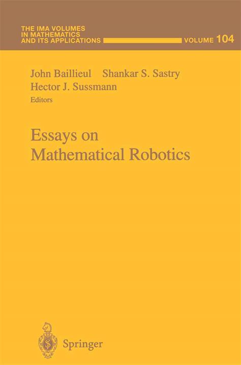 Essays on Mathematical Robotics 1st Edition Epub