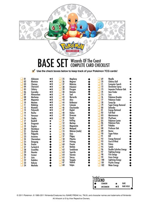 Essential Base Set Card List for Collectors and Players