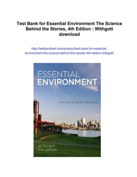 Essential Environment The Science Behind The Stories 4th Edition Pdf PDF