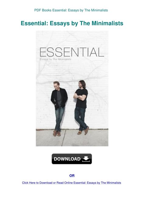 Essential Essays by The Minimalists Epub