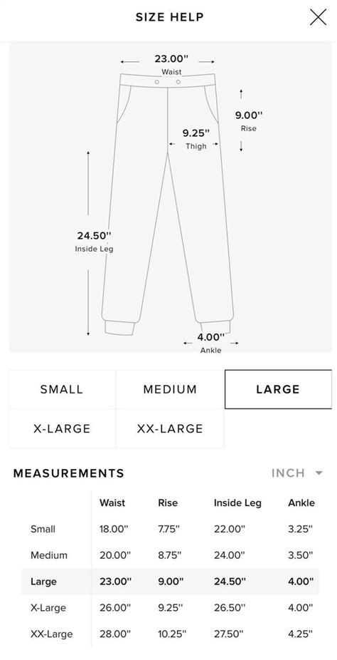 Essentials Kids Size Chart