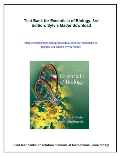 Essentials Of Biology 3rd Edition Sylvia S Mader Pdf PDF Reader