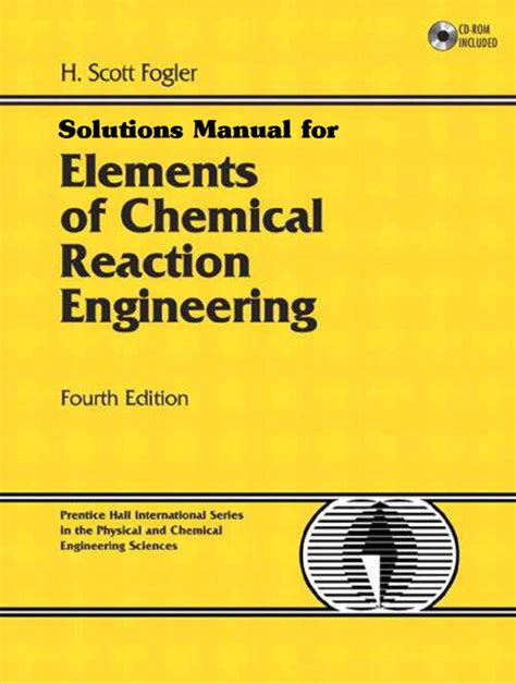 Essentials Of Chemical Reaction Engineering Fogler Solutions Manual Epub