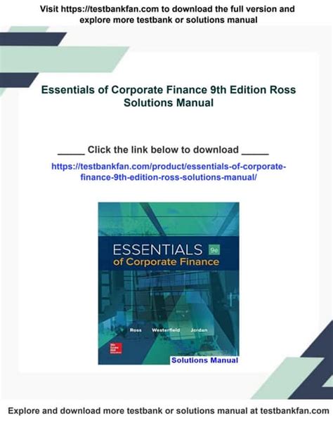 Essentials Of Corporate Finance 9th Edition Chapter 6 Solutions Kindle Editon