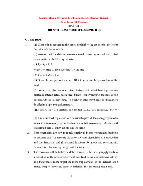 Essentials Of Econometrics Answers Reader