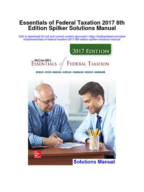 Essentials Of Federal Income Taxation Solution Manual Free Epub