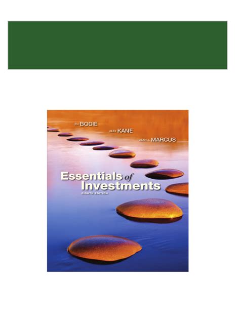 Essentials Of Investments 8th Edition Answer Key PDF