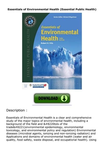 Essentials of Environmental Health Essential Public Health Doc