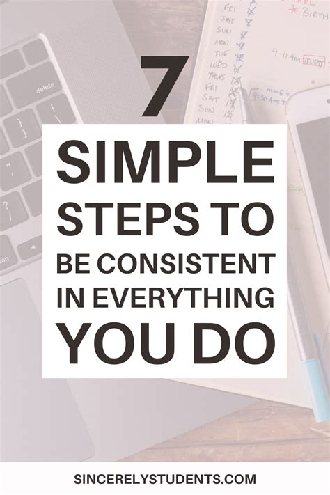 Establish consistent habits