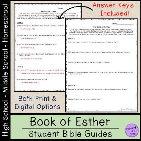 Esther Bible Study Answers Kindle Editon