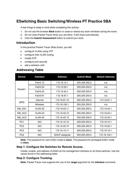 Eswitching Pt Practice Sba Ccna 3 Answers Kindle Editon