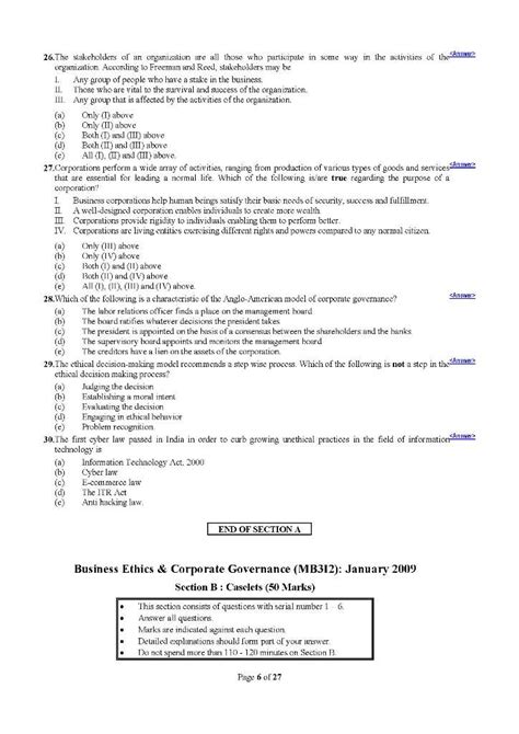 Ethics And Governance Past Exam Papers Answers PDF