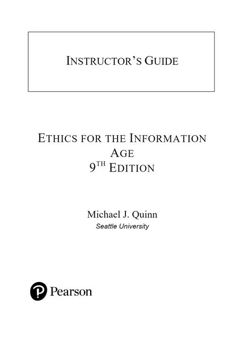 Ethics For The Information Age Quinn Solution Doc