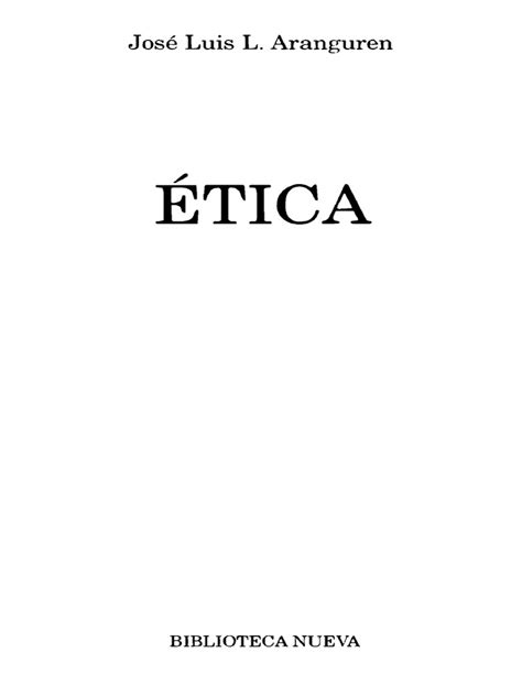 Etica ARANGUREN JOSE LUIS PDF Doc