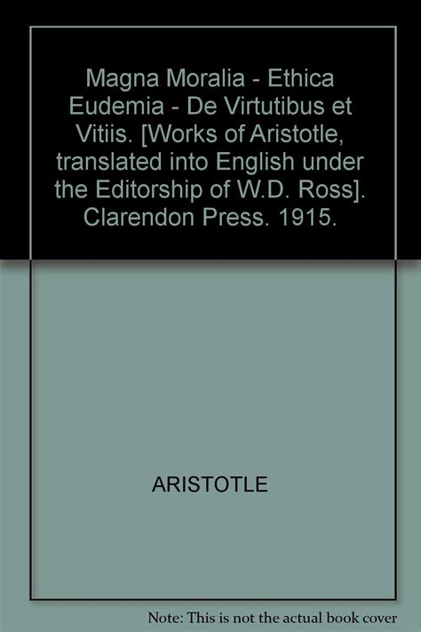 Eudemian Ethics-Ethica Eudemia De Virtutibus et Vitiis Book VII VIII Kindle Editon