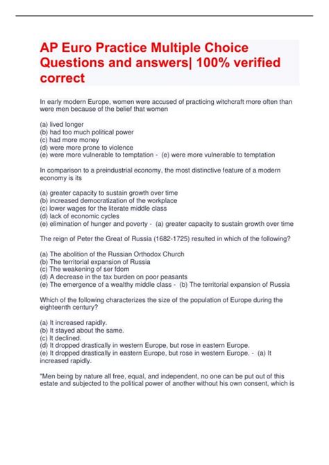 Euro 1999 Multiple Choice Answers Epub