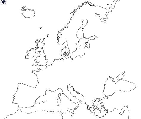 Europe Map Printable Blank