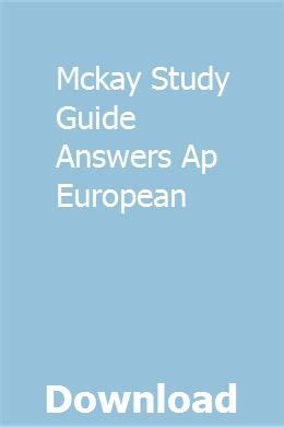 European History Mckay Study Guide Answers PDF