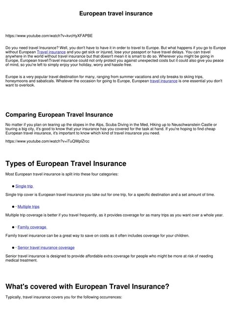 European Travel Insurance: 50+ Things You Need to Know