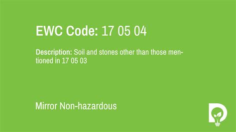 European Waste Catalogue Code 17 05 04