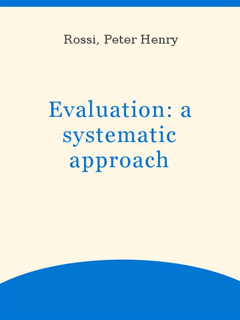 Evaluation A Systematic Approach Kindle Editon
