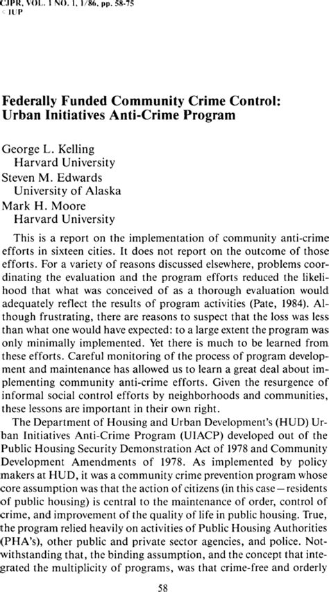 Evaluation of the Urban Initiatives Anti-Crime Program Toledo Oh Case Study Kindle Editon