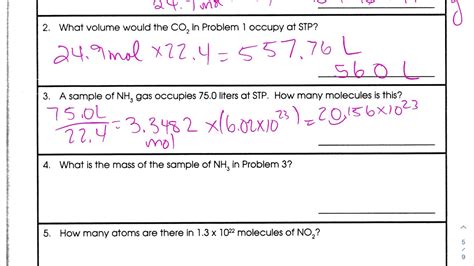 Even More Mole Problems Chem Answers PDF