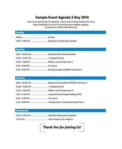 Event Agenda Template